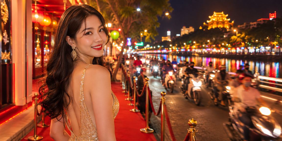 Người chơi trải nghiệm slot game tại chợ đêm Huế Việt Nam